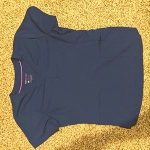 Navy Healing Hands Large Scrub Top